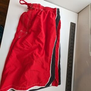 Speedo swim trunks red with black large
